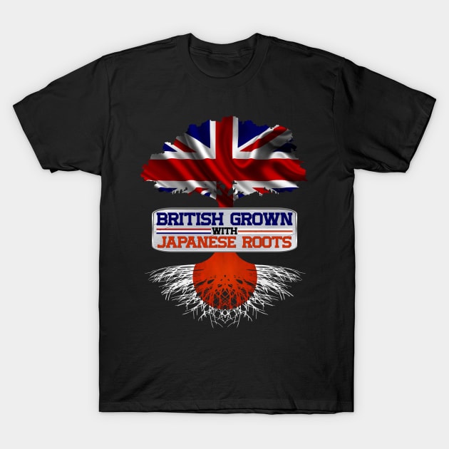 British Grown With Japanese Roots Cool Gift For Proud Brits Who Honor Japanese roots T-Shirt by BadDesignCo